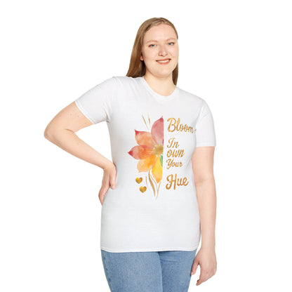 Bloom In Your Own Hue - Watercolor Asymmetrical Floral T-Shirt