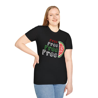 Free Palestine - Asymmetrical Typography T-Shirt