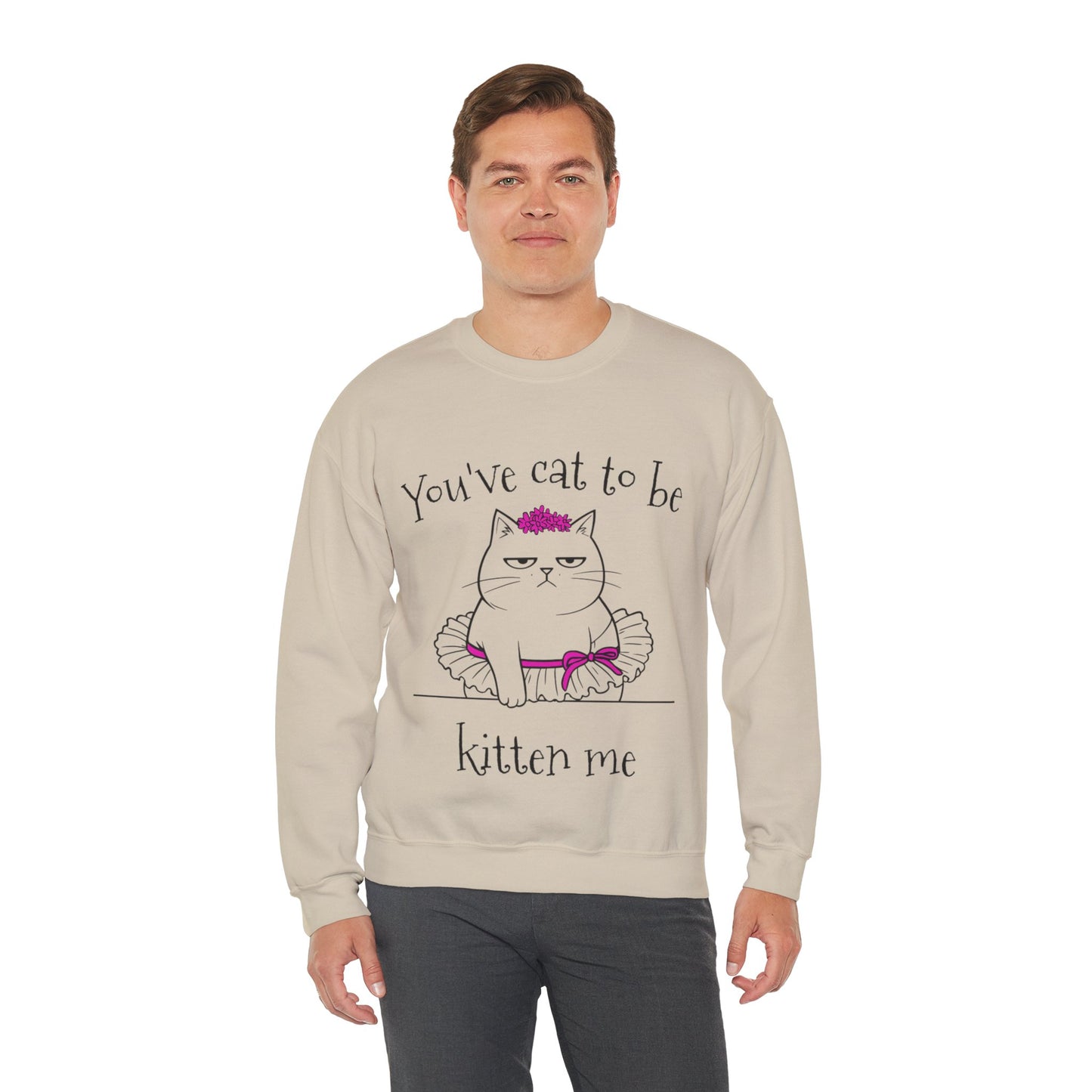 You've got to be kidding me -  Annoyed Cartoon Cat Boy in a Tutu Sweatshirt