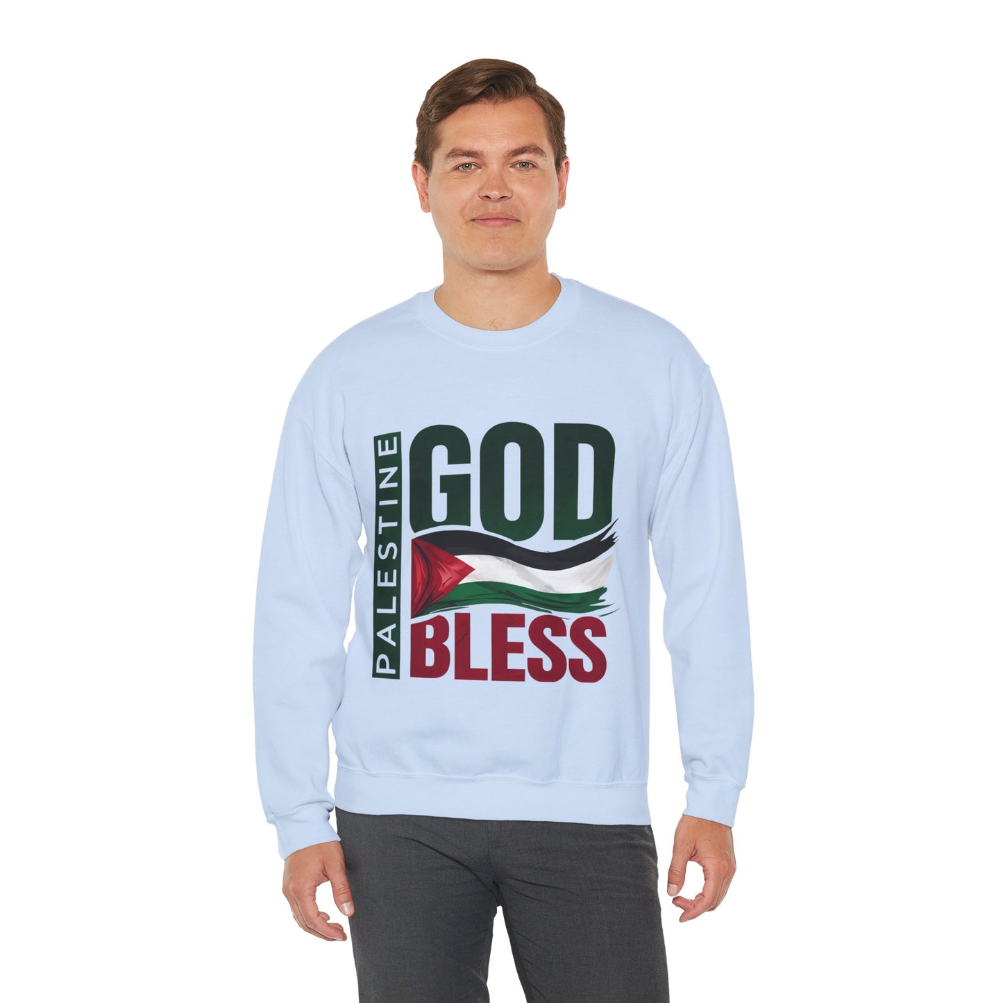 God Bless Palestine - Palestinian Distressed Flag