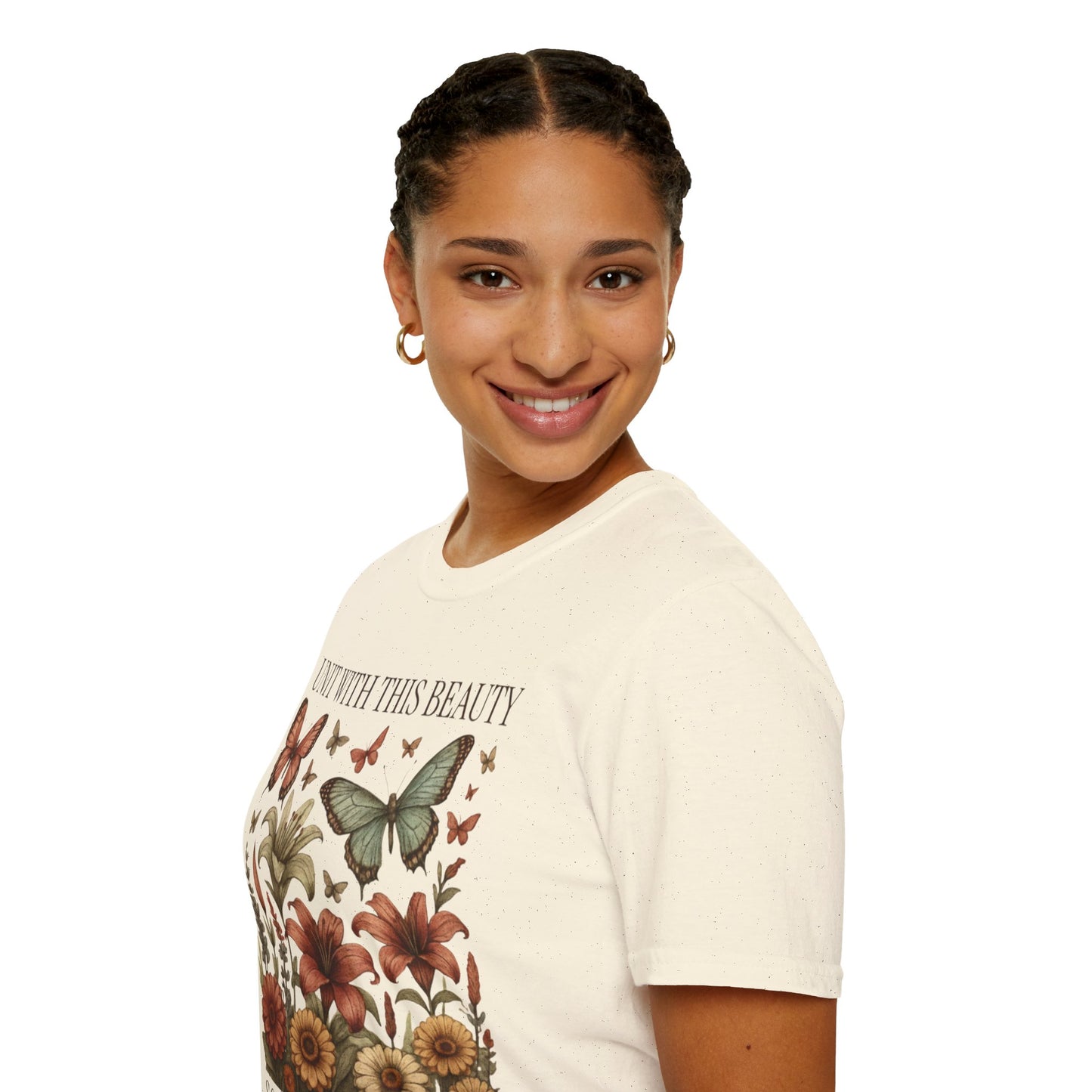 Unit With This Beauty - Vintage Flowers and Butterflies T-Shirt