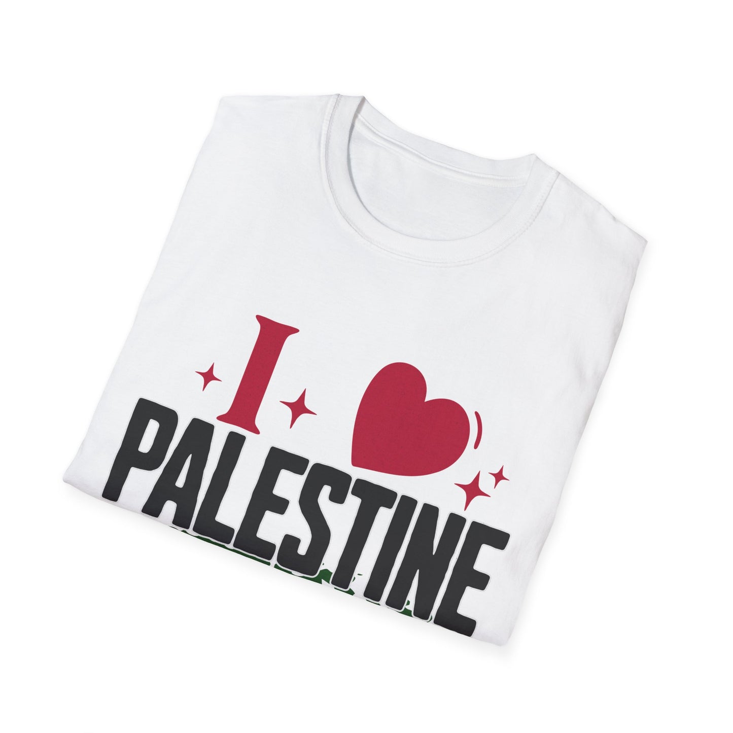 I Love Palestine, The Land Of The Brave - Typography T-Shirt