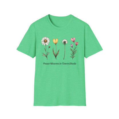 Realistic Floral Line T-Shirt - Colorful Design