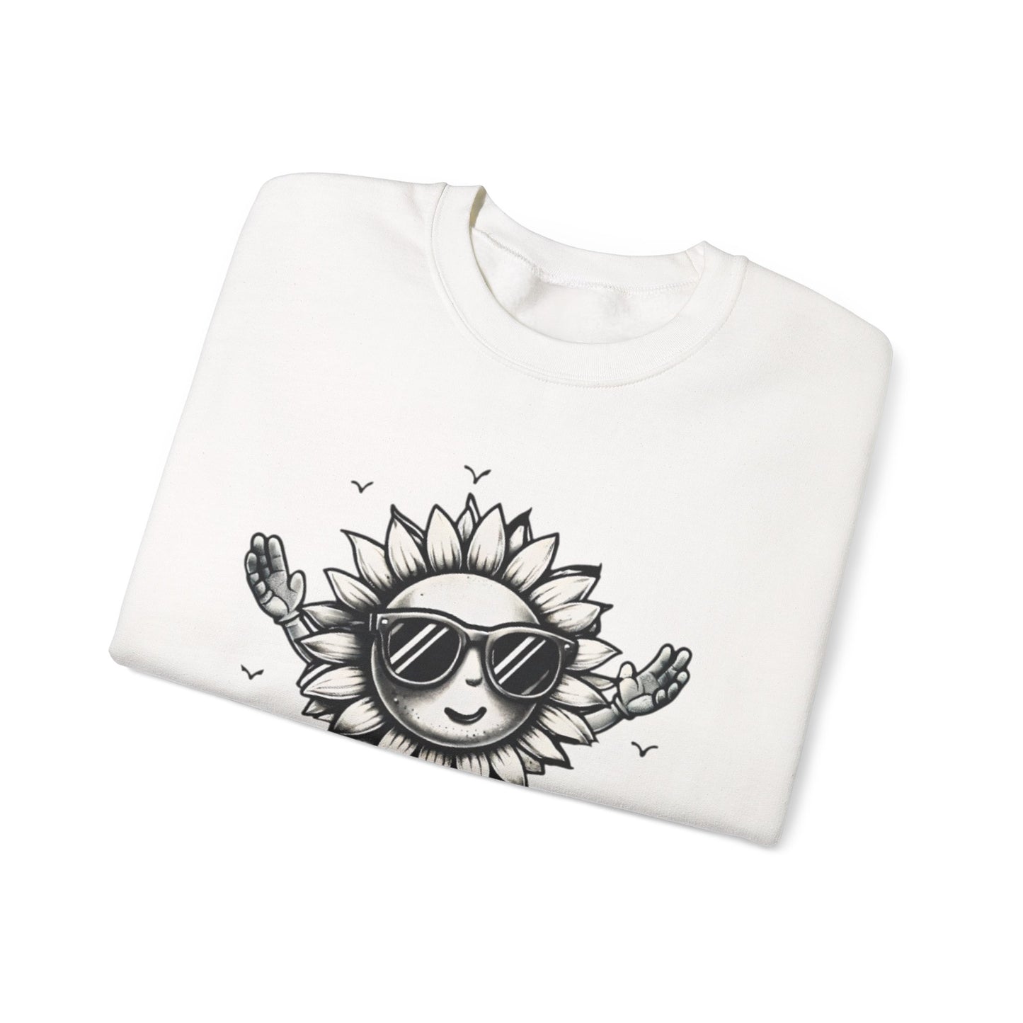 Photosyntheslay - Playful Cartoon Sunflower with Sunglasses Sweatshirt