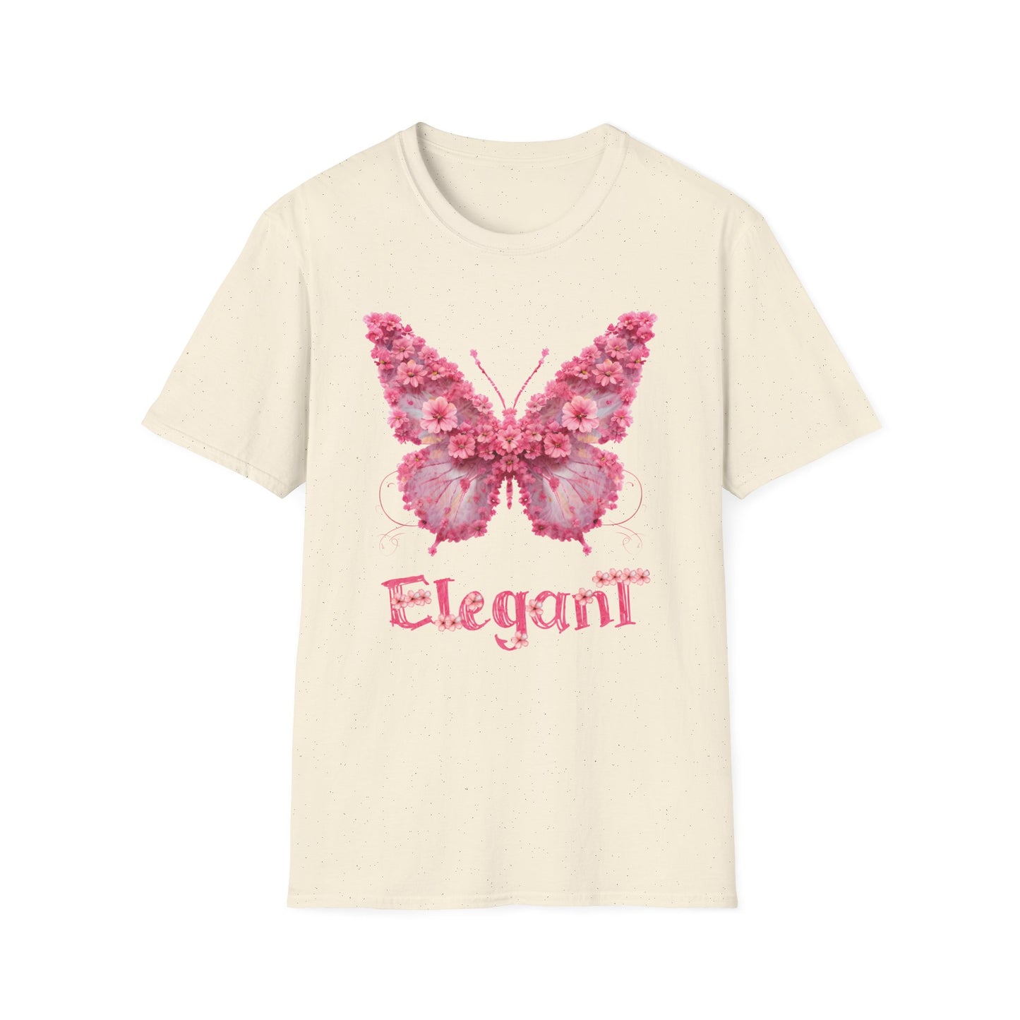 Elegant Floral Butterfly T-Shirt – Whimsical Design