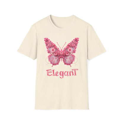 Elegant Floral Butterfly T-Shirt – Whimsical Design