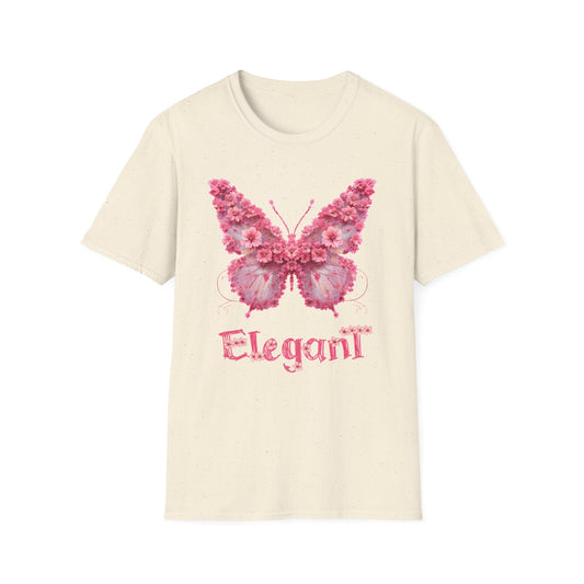 Elegant Floral Butterfly T-Shirt – Whimsical Design