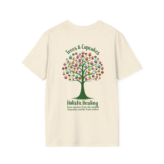 Holistic Healing: Trees and Cupcakes - Colorful Tree silhouette with Cupcakes T-Shirt