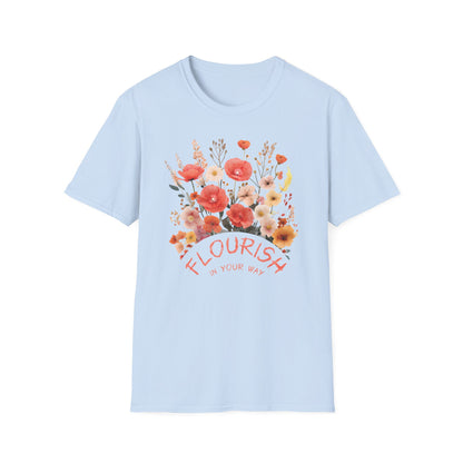 Flourish In Your Way - Watercolor Vintage Circular Floral Bouquet T-Shirt