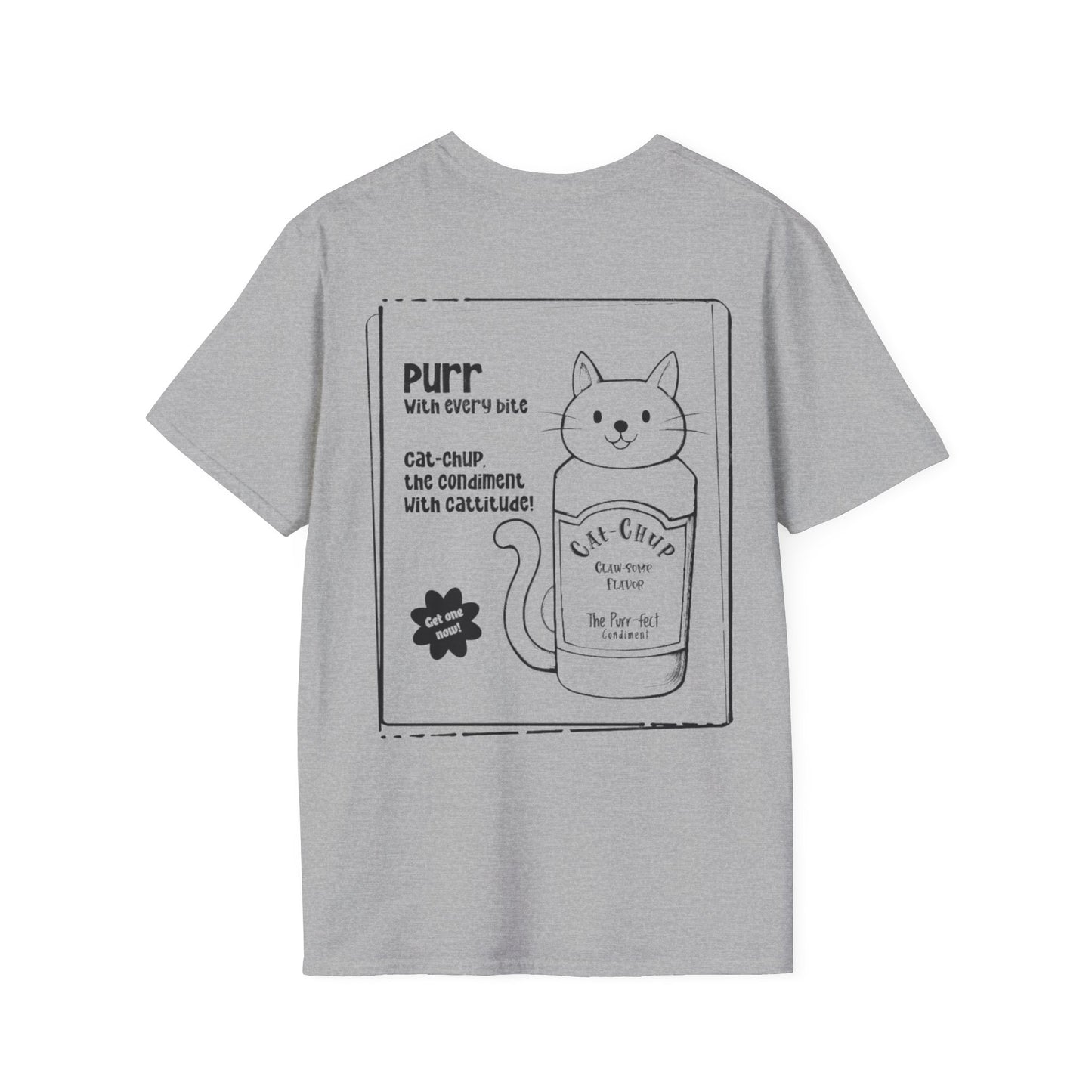 Cat-Chup T-Shirt - Cat-Shaped Catchup bottle Advertisement Design