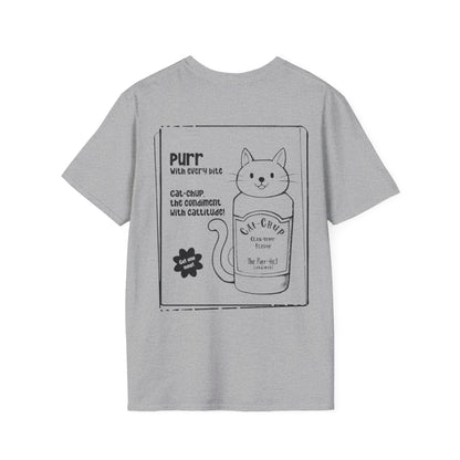 Cat-Chup T-Shirt - Cat-Shaped Catchup bottle Advertisement Design