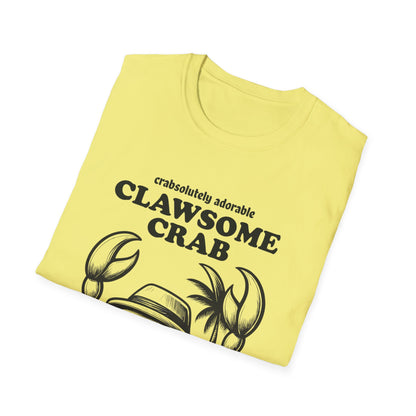 Crabsolutely Adorable Clawsome Crab  - Playful Cartoon Crab With Sunglasses And Palm Tree T-Shirt