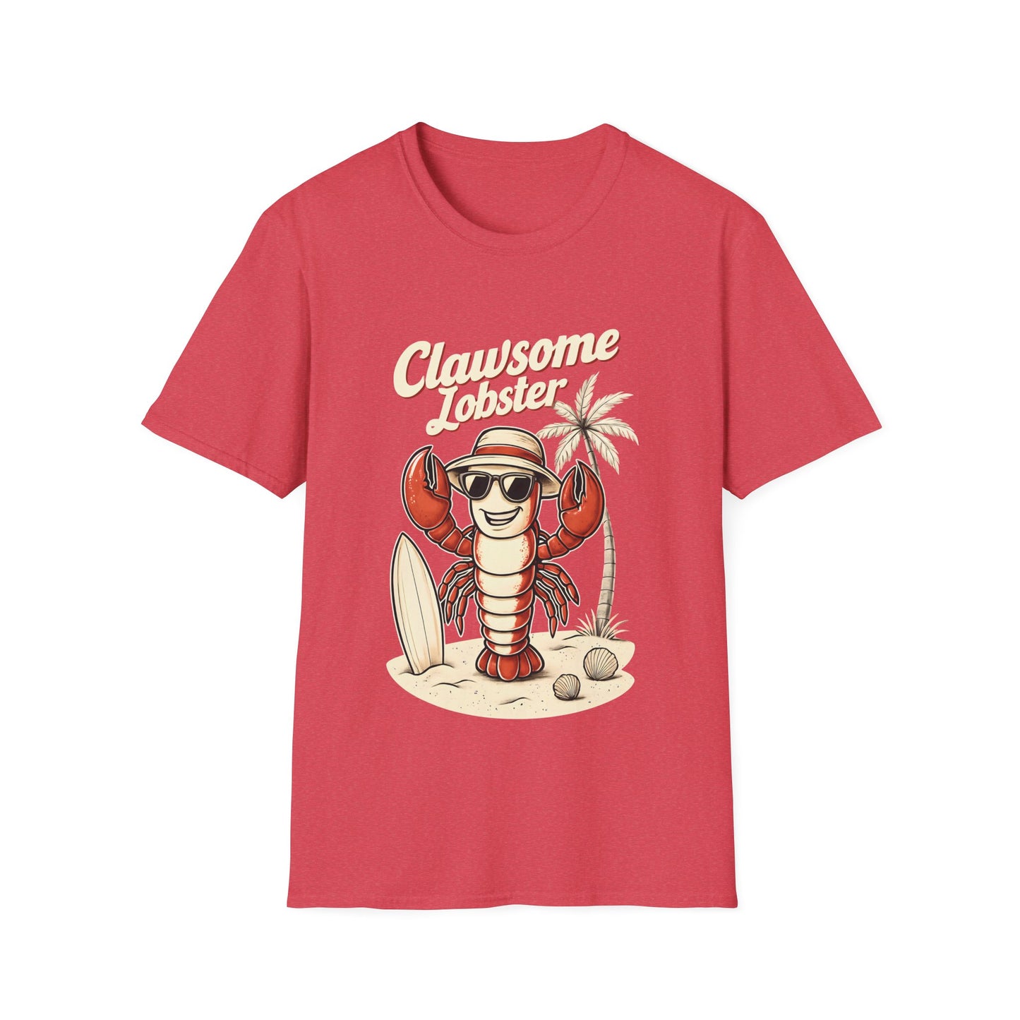 Clawsome Lobster T-Shirt - Lobster with Sunglasses Enjoying Beach Design