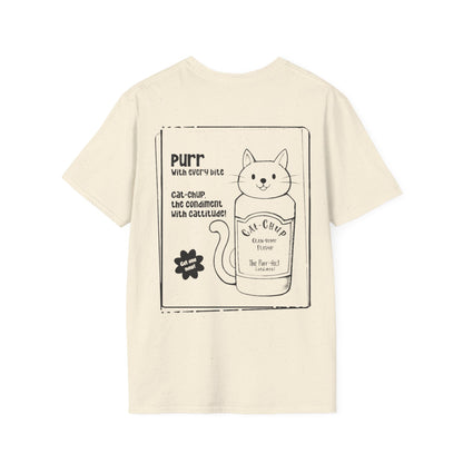 Cat-Chup T-Shirt - Cat-Shaped Catchup bottle Advertisement Design