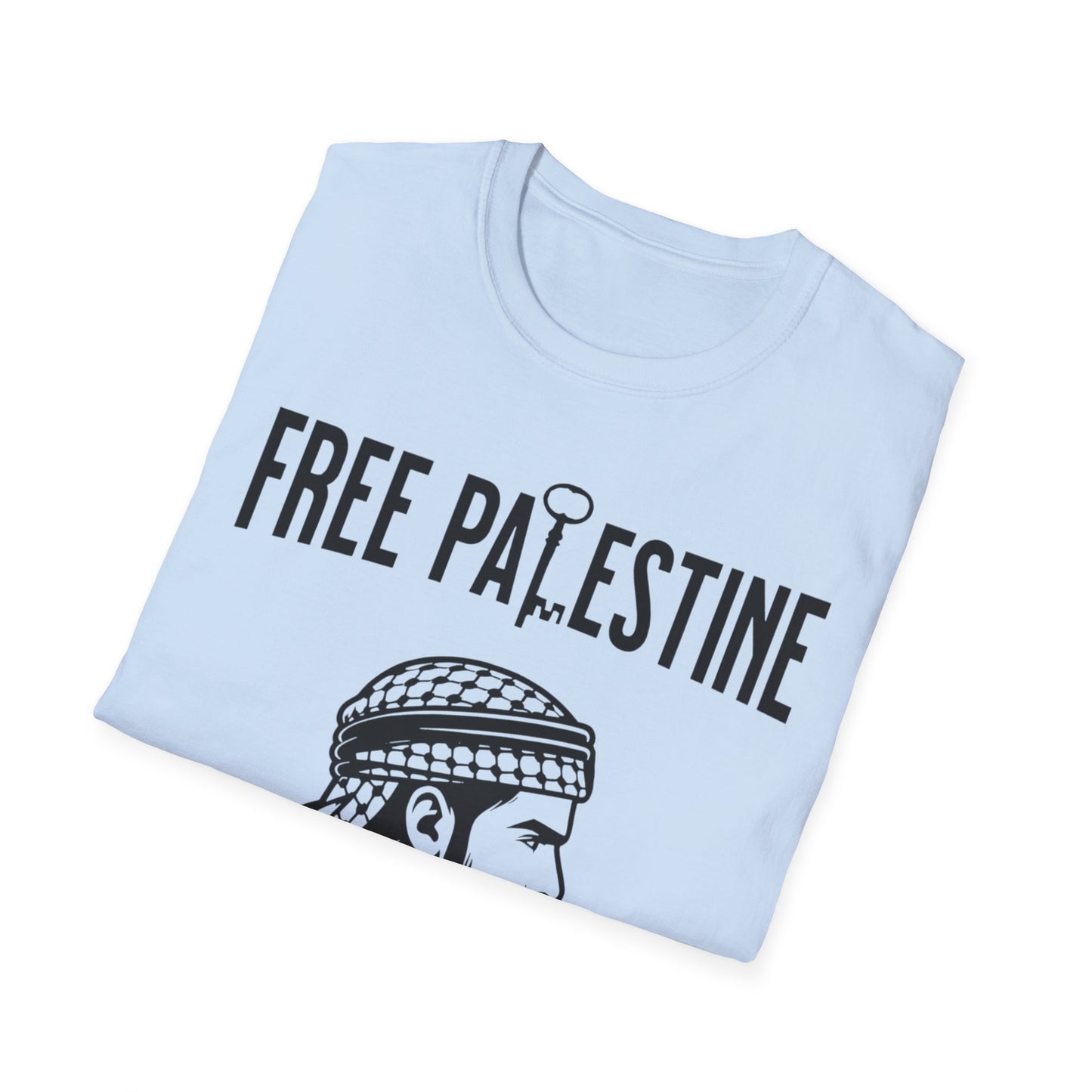 Free Palestine Free World - Man Wearing Palestinian Kuffiyah
