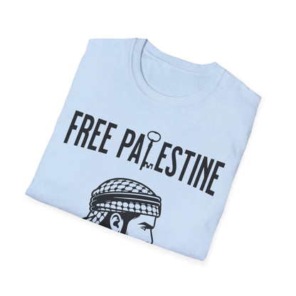Free Palestine Free World - Man Wearing Palestinian Kuffiyah