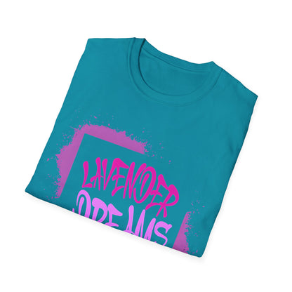 Lavender Dreams T-Shirt - Bold Graffiti Pink Typography Design