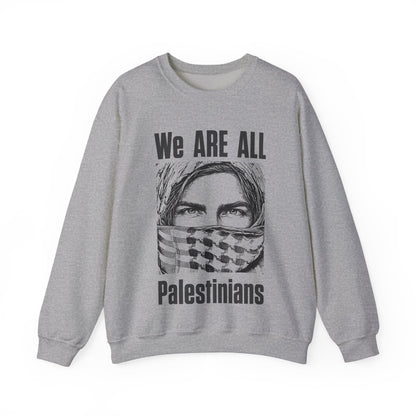 We are all Palestinians Graphic Sweatshirt mans face