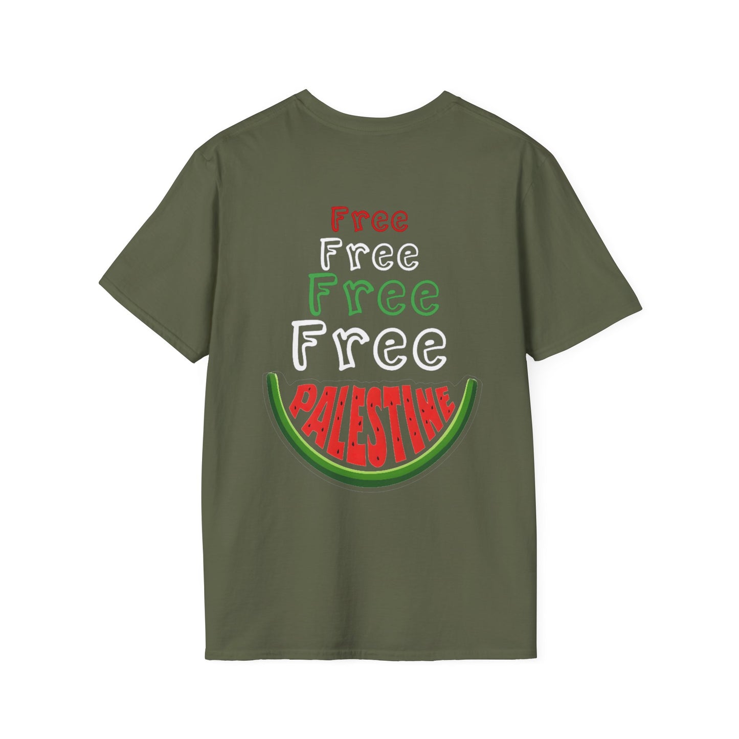 Free Palestine - Typography Front And Back Design T-Shirt