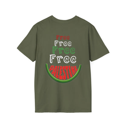 Free Palestine - Typography Front And Back Design T-Shirt