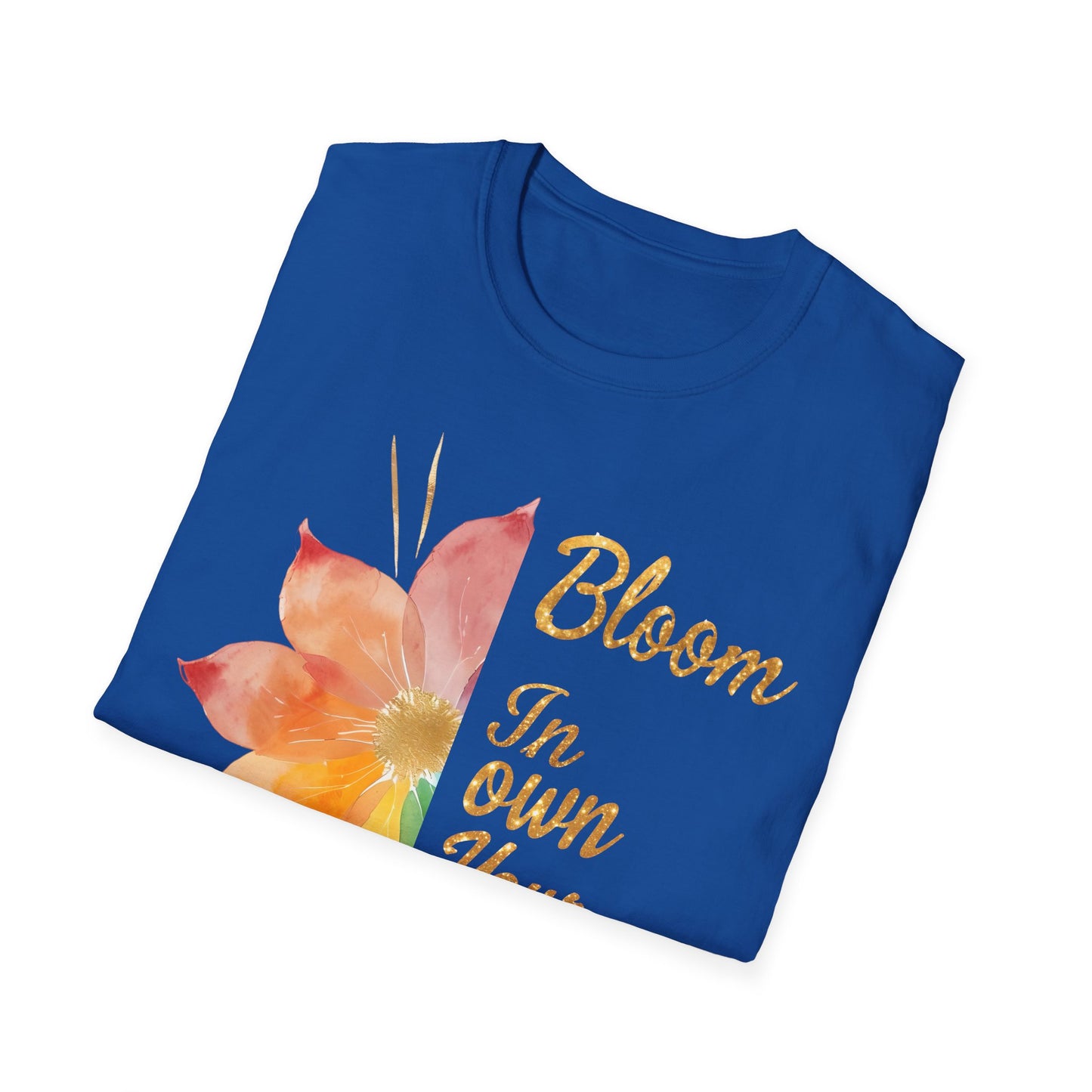 Bloom In Your Own Hue - Watercolor Asymmetrical Floral T-Shirt