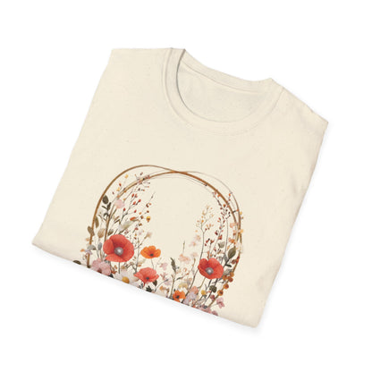 Flourish  - Vintage Watercolor Floral Circular Wreath T-Shirt