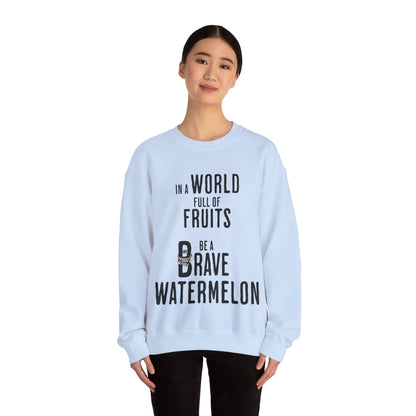 In a world full of fruits be a brave watermelon - Clever Activism Palestinian Keffiyeh Sweatshirt