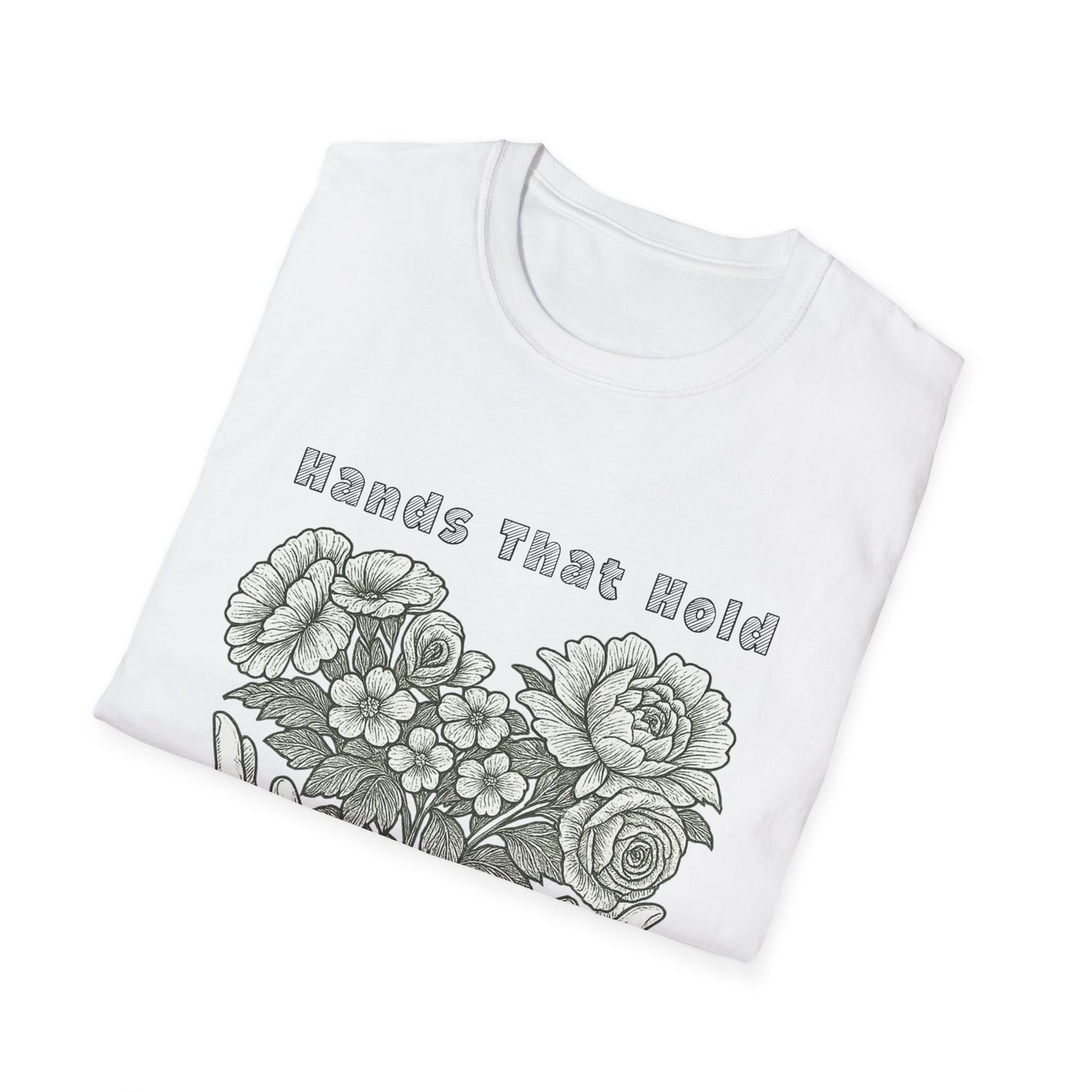 Hands That Hold, Hearts That Bloom - Monochrome T-Shirt