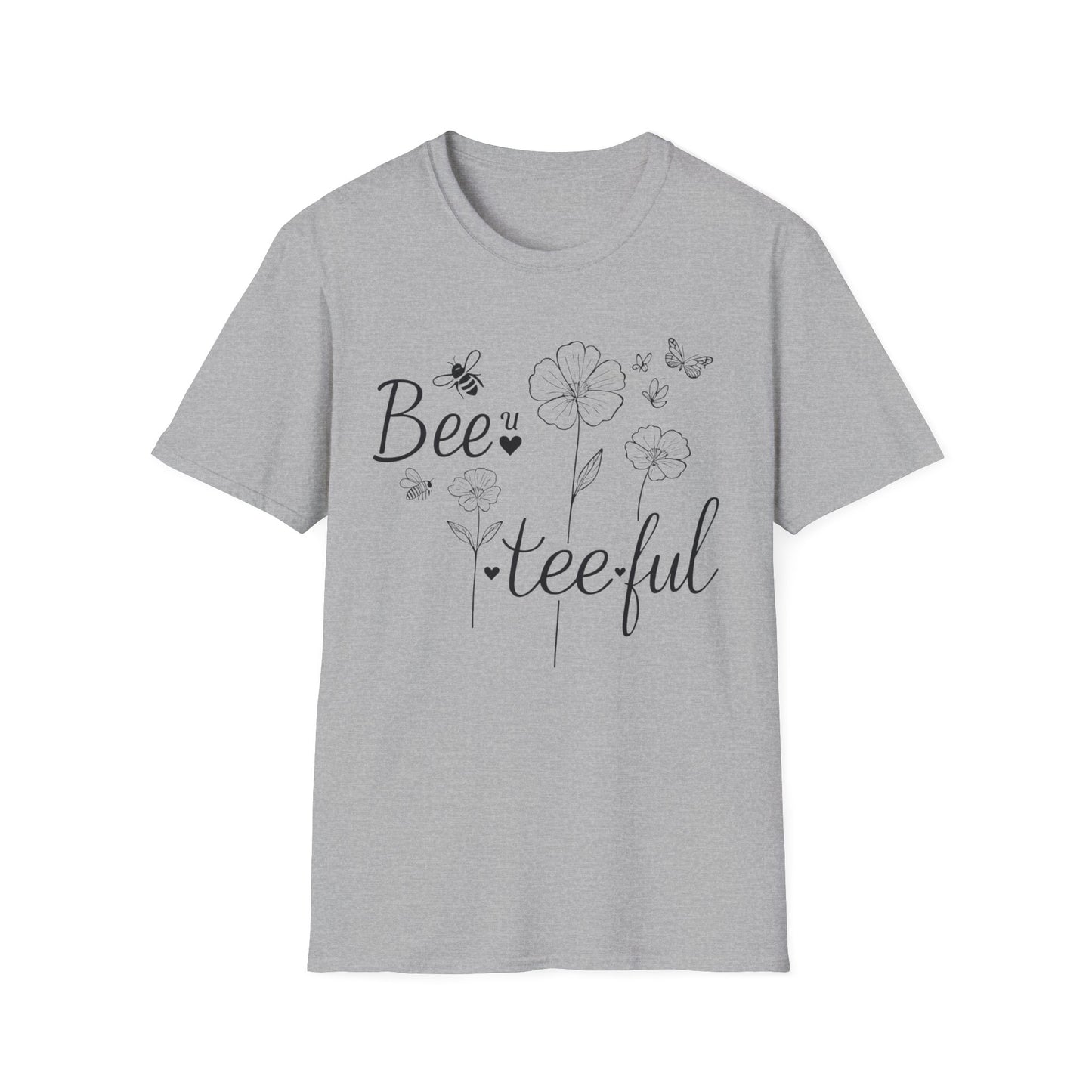 Beautiful T-Shirt – Whimsical Flowers, Bees & Butterflies – Playful Botanical Design