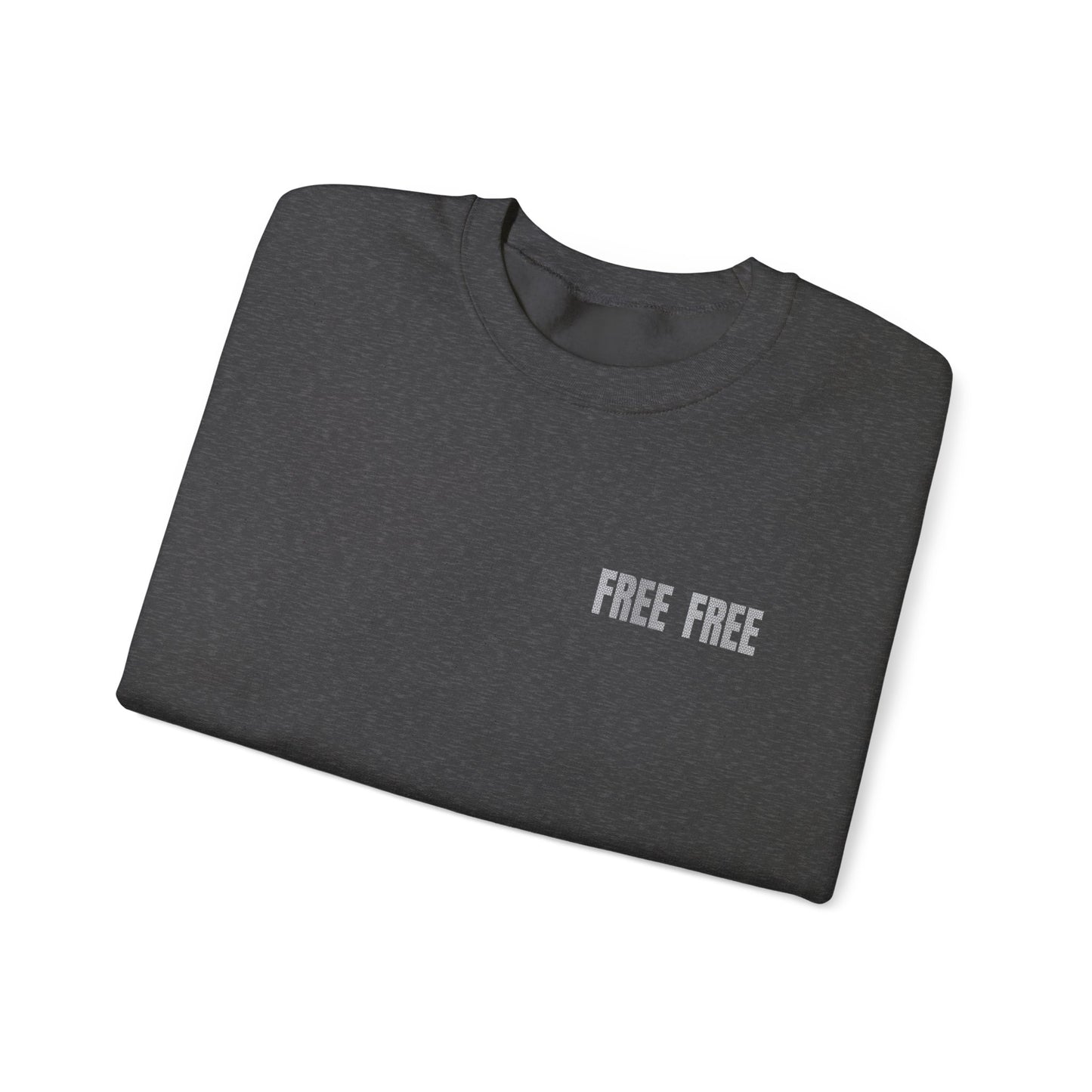 Free Free Free Palestine - Monochrome Metallic-like Style Typography  Front and Back Design Sweatshirt