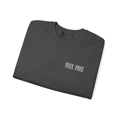 Free Free Free Palestine - Monochrome Metallic-like Style Typography  Front and Back Design Sweatshirt