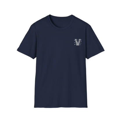 Letter V Flower T-Shirt - Letters Flowers Patterns Front And Back Design