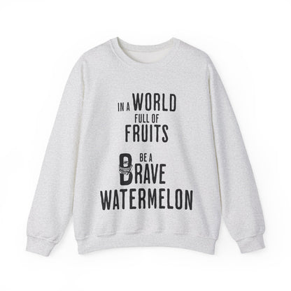 In a world full of fruits be a brave watermelon - Clever Activism Palestinian Keffiyeh Sweatshirt
