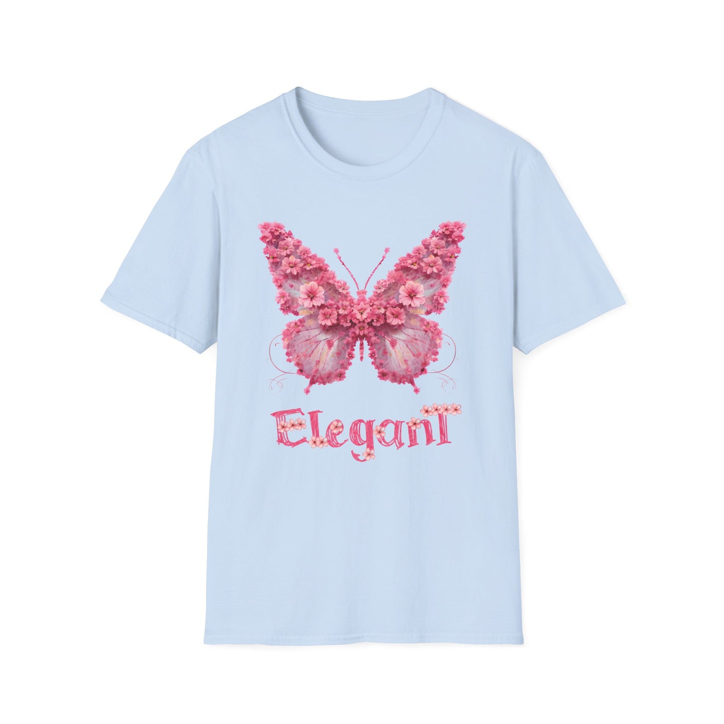 Elegant Floral Butterfly T-Shirt – Whimsical Design