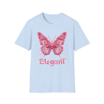 Elegant Floral Butterfly T-Shirt – Whimsical Design