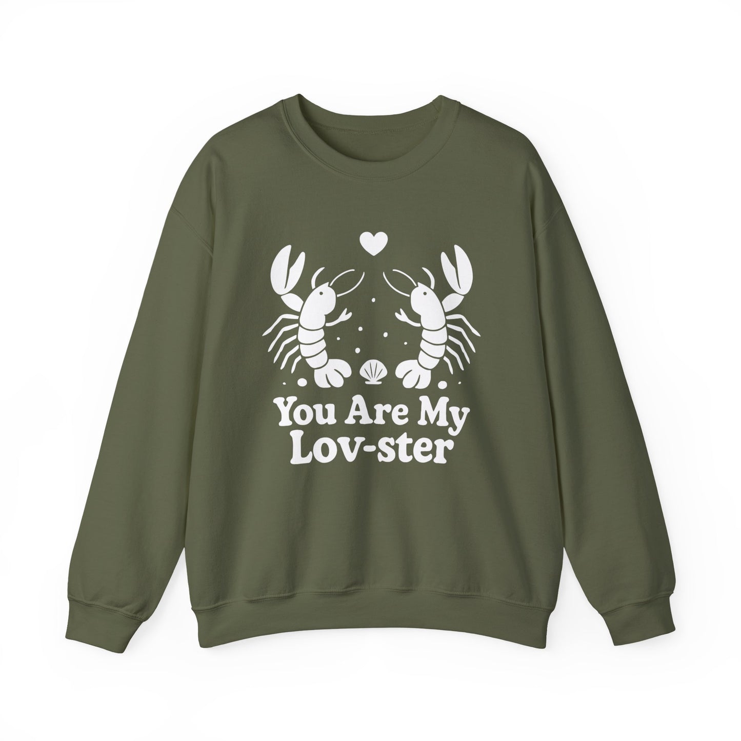 You Are My Lov-ster - White Retro Cartoon of a Couple Lobsters Sweatshirt