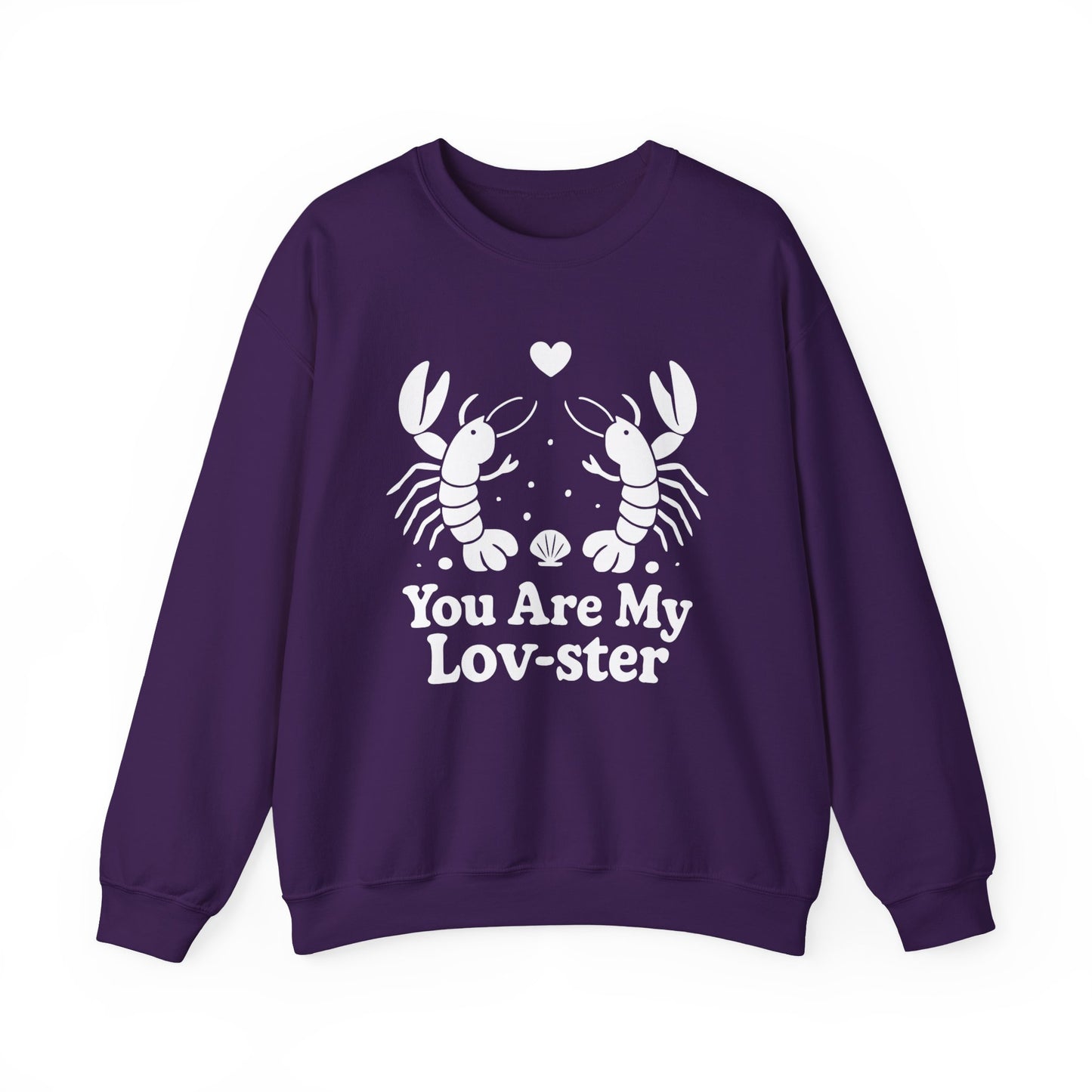 You Are My Lov-ster - White Retro Cartoon of a Couple Lobsters Sweatshirt