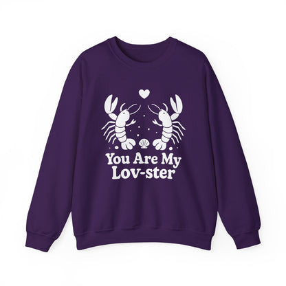 You Are My Lov-ster - White Retro Cartoon of a Couple Lobsters Sweatshirt