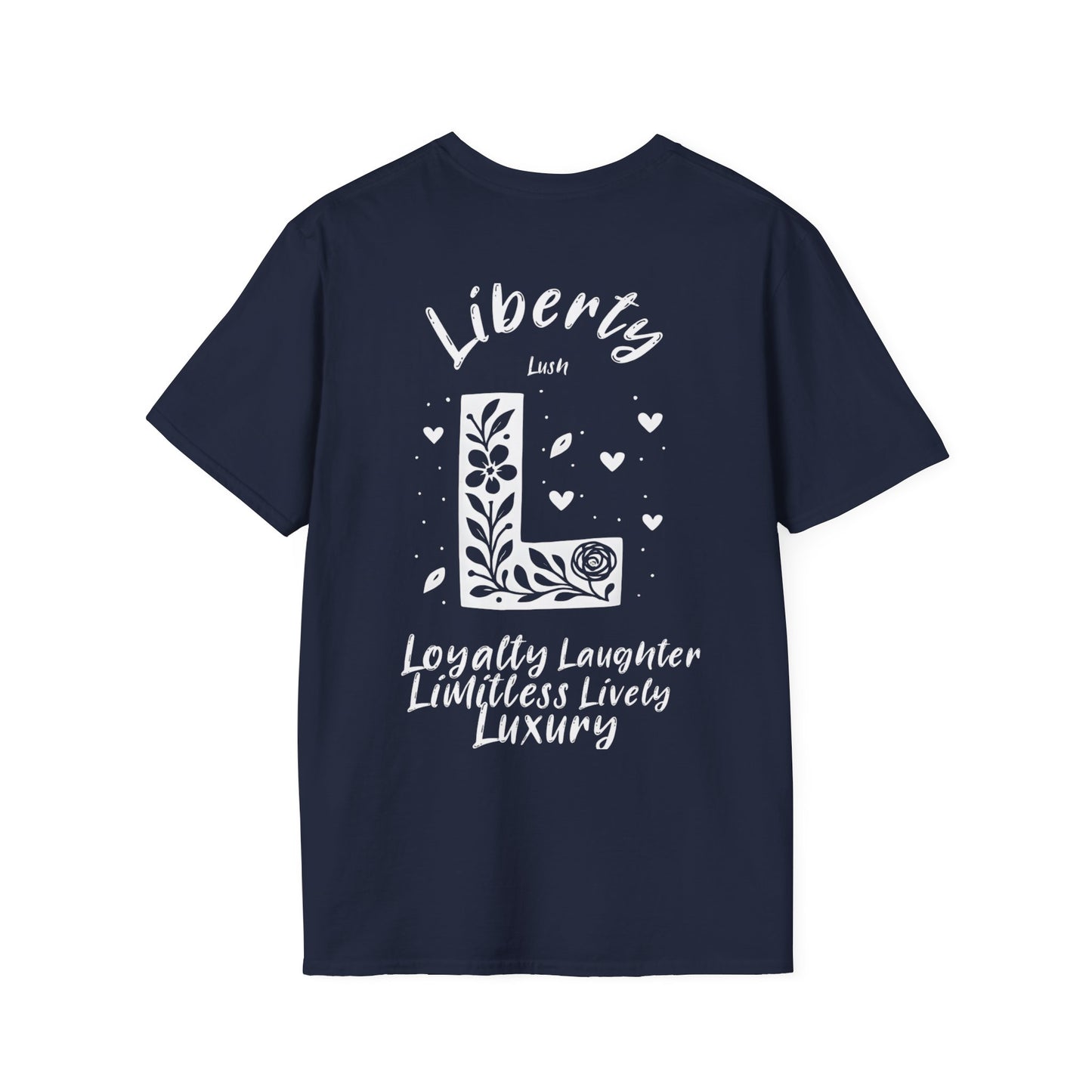 Letter L Flower T-Shirt - Letters Flowers Patterns Front And Back Design