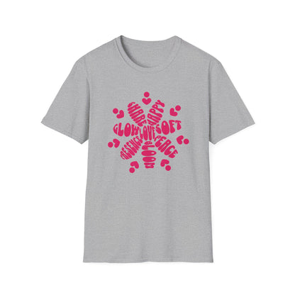 Love is T-Shirt - Vibrant Pink Flower Shape Typography  Design