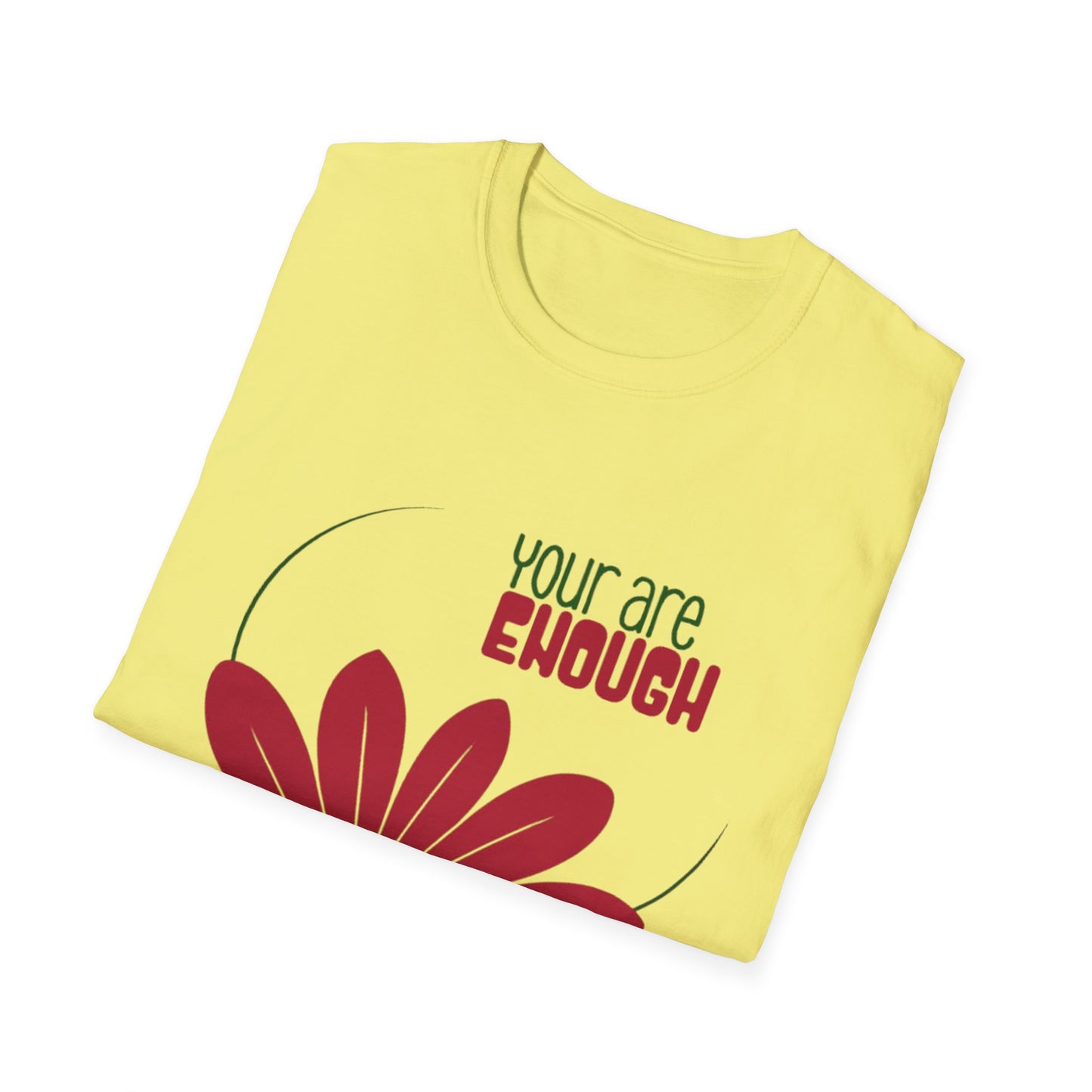 You Are Enough - Minimalistic Boho Flower T-Shirt