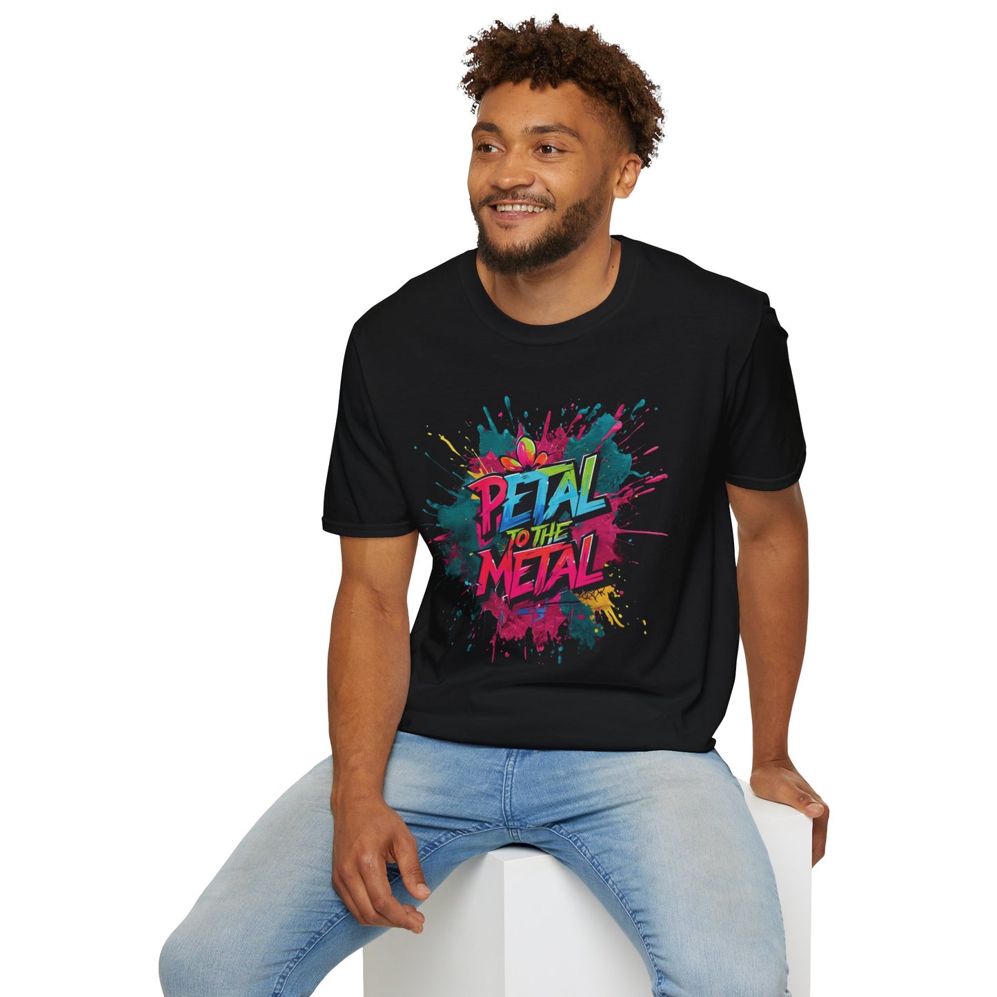 Petal To The Metal  – Playful Vibrant Graffiti Typography T-Shirt