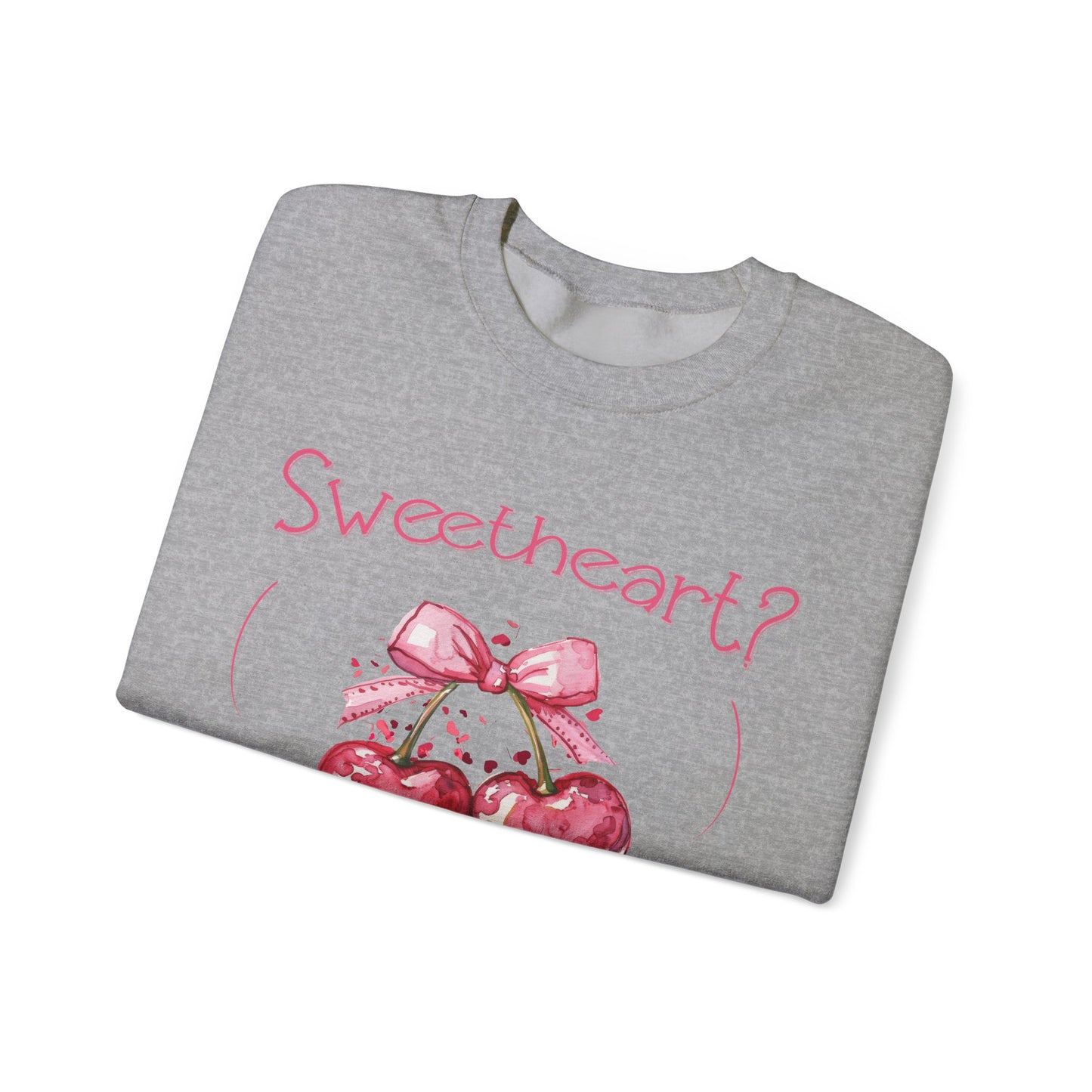 Sweetheart? Only After Coffee - Watercolor Playful Heart Cherry Coffee Sweatshirt