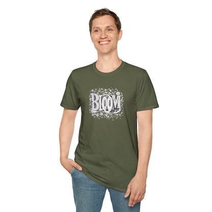 Vintage Bloom T-Shirt - Typography Monochrome Design