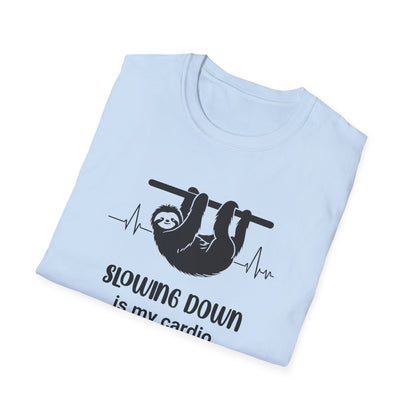 Slowing Down Is My Cardio - Sloth Silhouette With Heartbeat T-Shirt