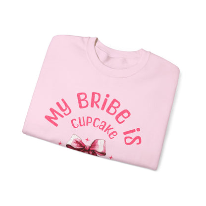 My Bribe Cupcake Makes and its working -  Watercolor Pink Cupcake Sweatshirt