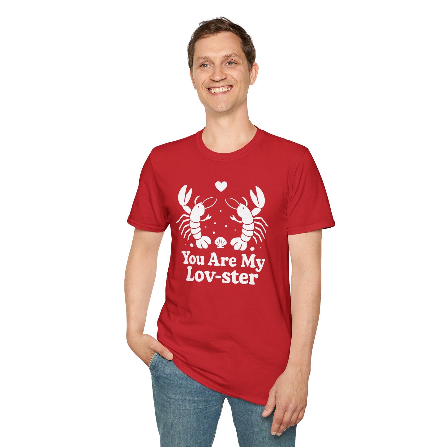 You Are My Lov-ster T-Shirt - White Cartoon of a Couple Lobsters Design