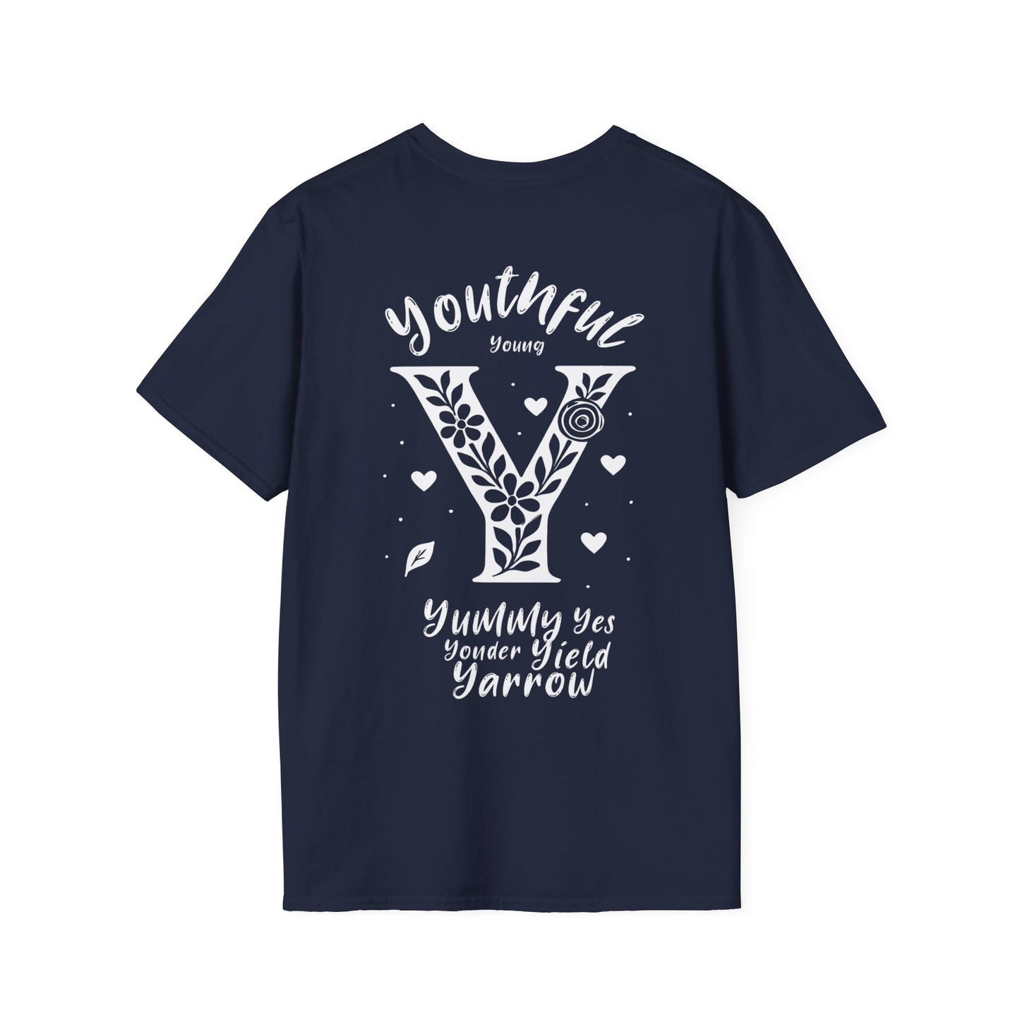 Letter Y Flower T-Shirt - Letters Flowers Patterns Front And Back Design