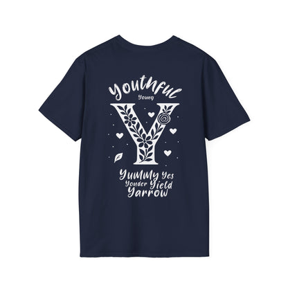 Letter Y Flower T-Shirt - Letters Flowers Patterns Front And Back Design
