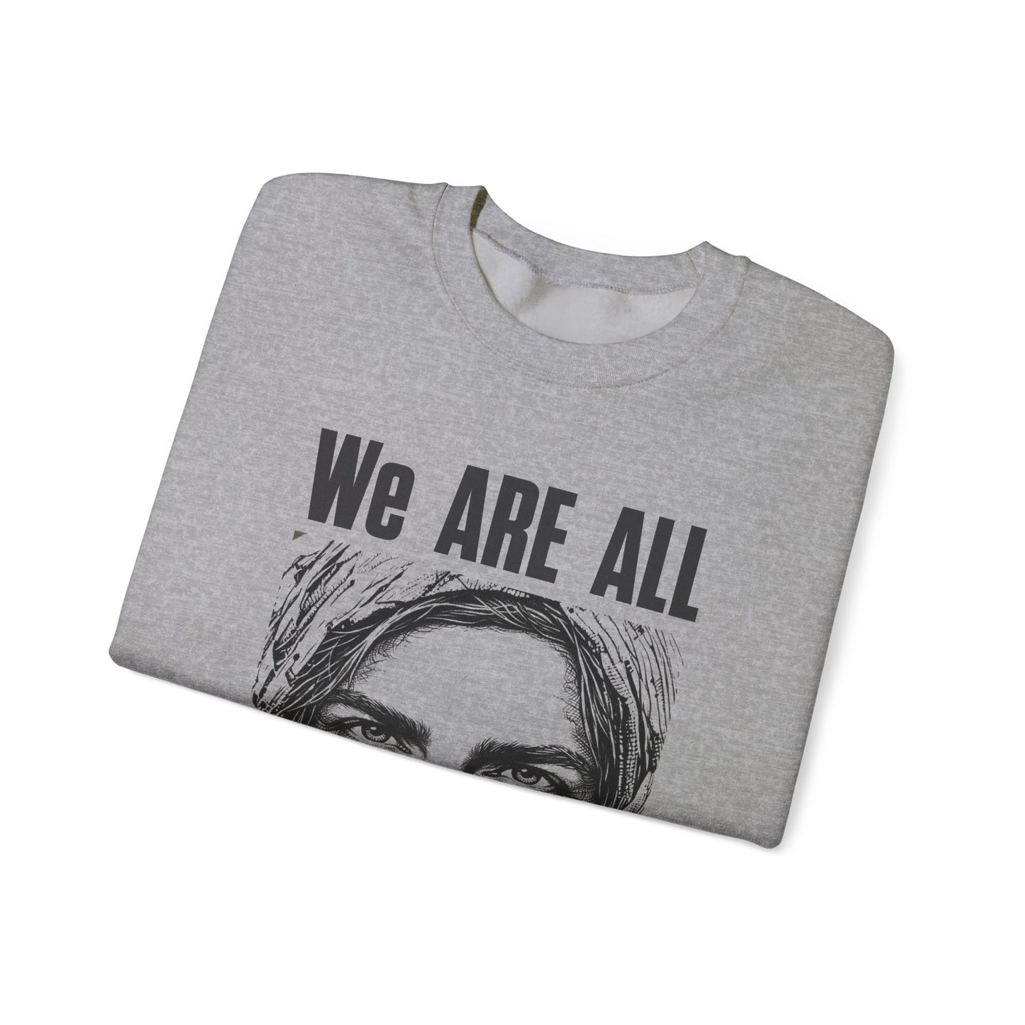 We are all Palestinians Graphic Sweatshirt mans face